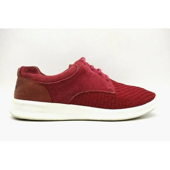 UGG | Shoes | Ugg Maroon Woven Leather Casual Lace Up  display picture 2